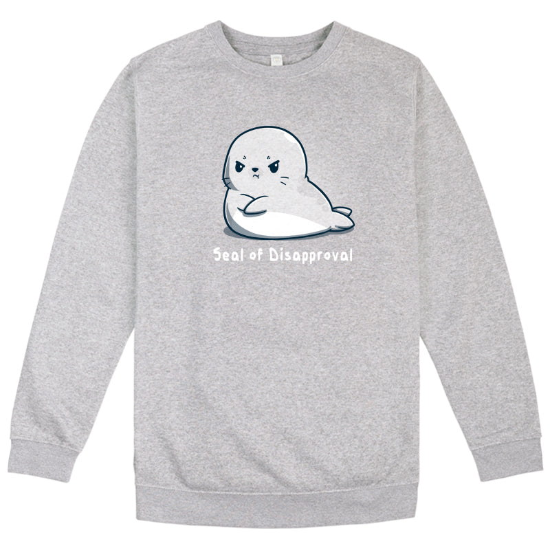 A charcoal gray sweatshirt with the TeeTurtle Seal of Disapproval.