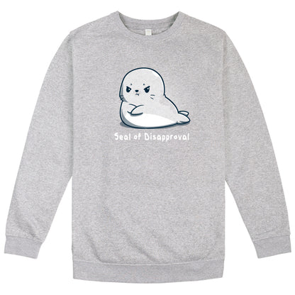 A charcoal gray sweatshirt with the TeeTurtle Seal of Disapproval.