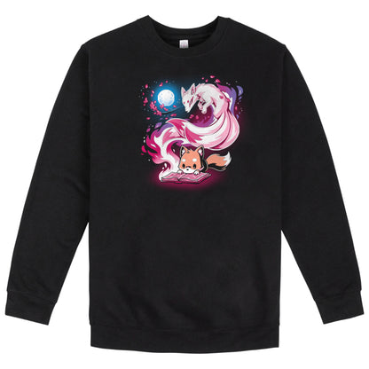 A black sweatshirt with an image of a unicorn called "Tale of Tails" by TeeTurtle.