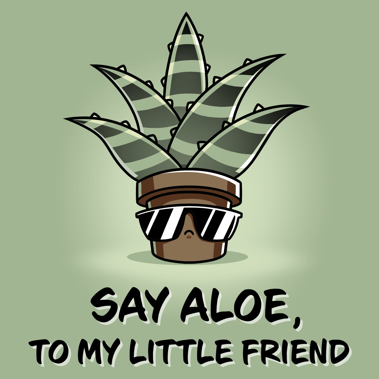 Say Aloe To My Little Friend" - an Aloe-themed t-shirt by TeeTurtle for plant-loving cinema enthusiasts.