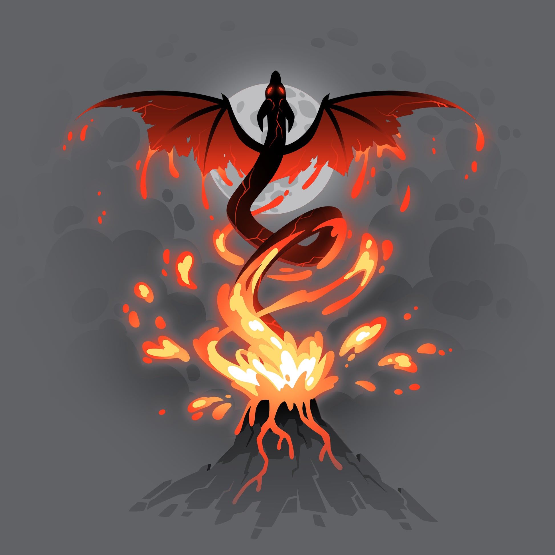An image of the Scorched Dragon, suitable for a TeeTurtle t-shirt design.