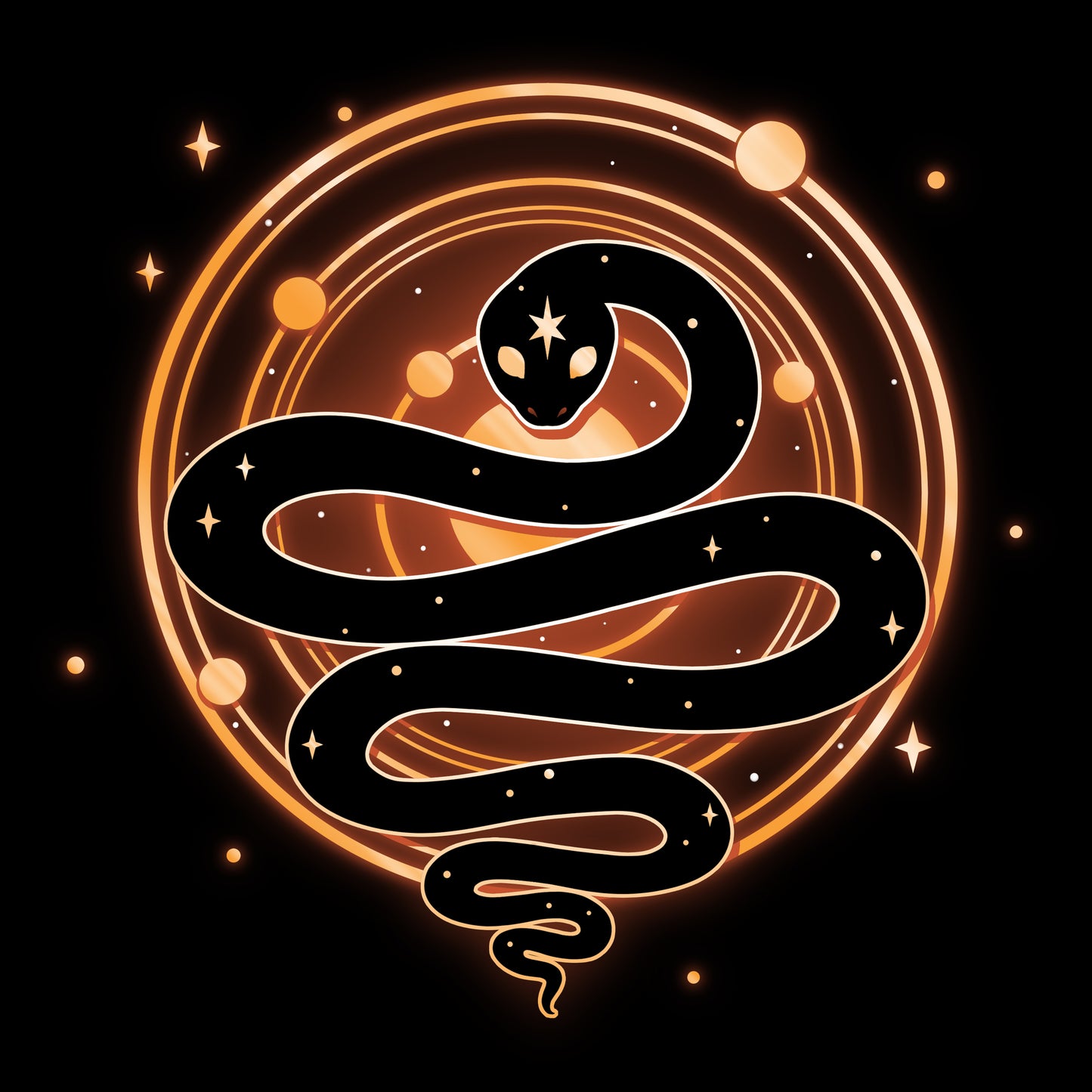 An image of the Serpent of Cosmos on a TeeTurtle T-shirt.