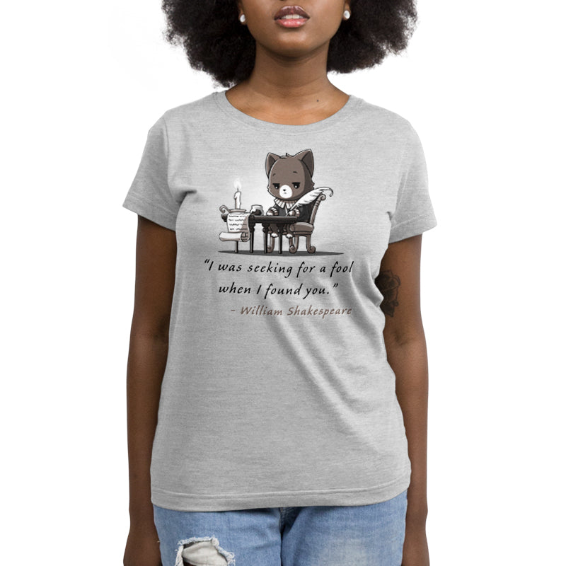 Women's short sleeve t-shirt featuring a Literary Savage Shakespeare cat by TeeTurtle.