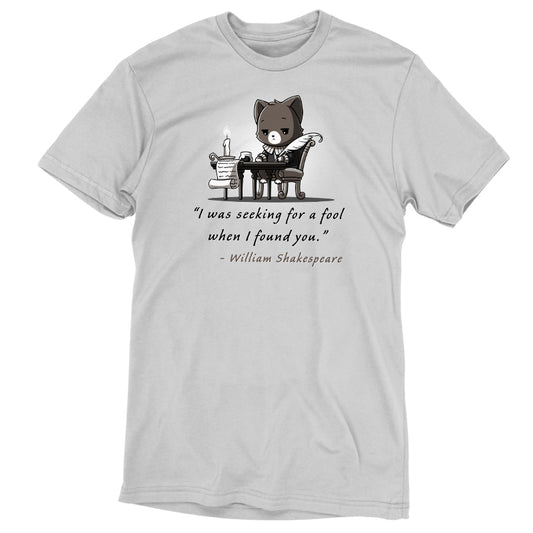 A TeeTurtle Literary Savage t-shirt featuring an image of a bear sitting at a table.