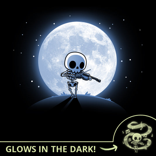 TeeTurtle's Skulls and Soundwaves (Glow) black t-shirt glows in the dark.