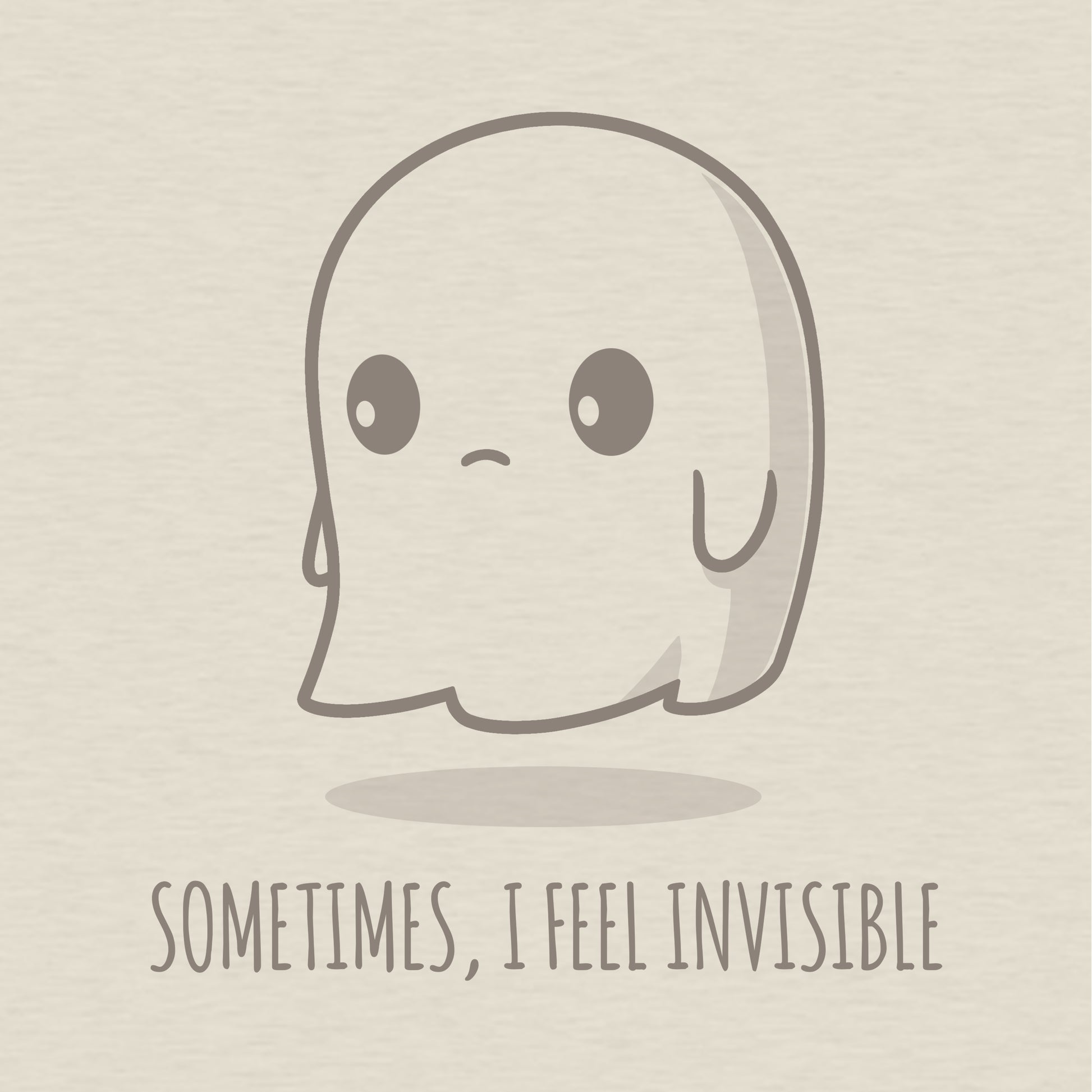 A comfortable "Sometimes, I Feel Invisible" t-shirt featuring a TeeTurtle sometimes invisible ghost.