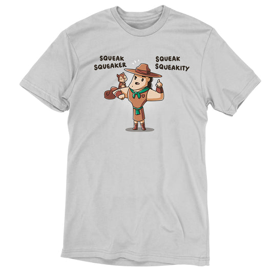 A soft cotton Squeak Squeakity t-shirt with an image of a cowboy holding a beer. (Brand: Disney)