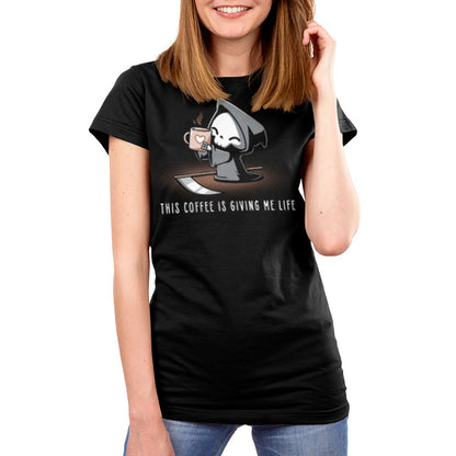 TeeTurtle's "This Coffee Is Giving Me Life" t-shirt.