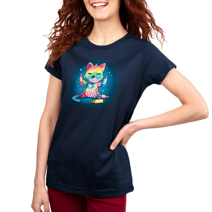 A TeeTurtle Tie-Dye Cat t-shirt for women.