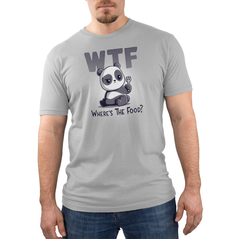 A panda bear wearing a WTF t-shirt from TeeTurtle.