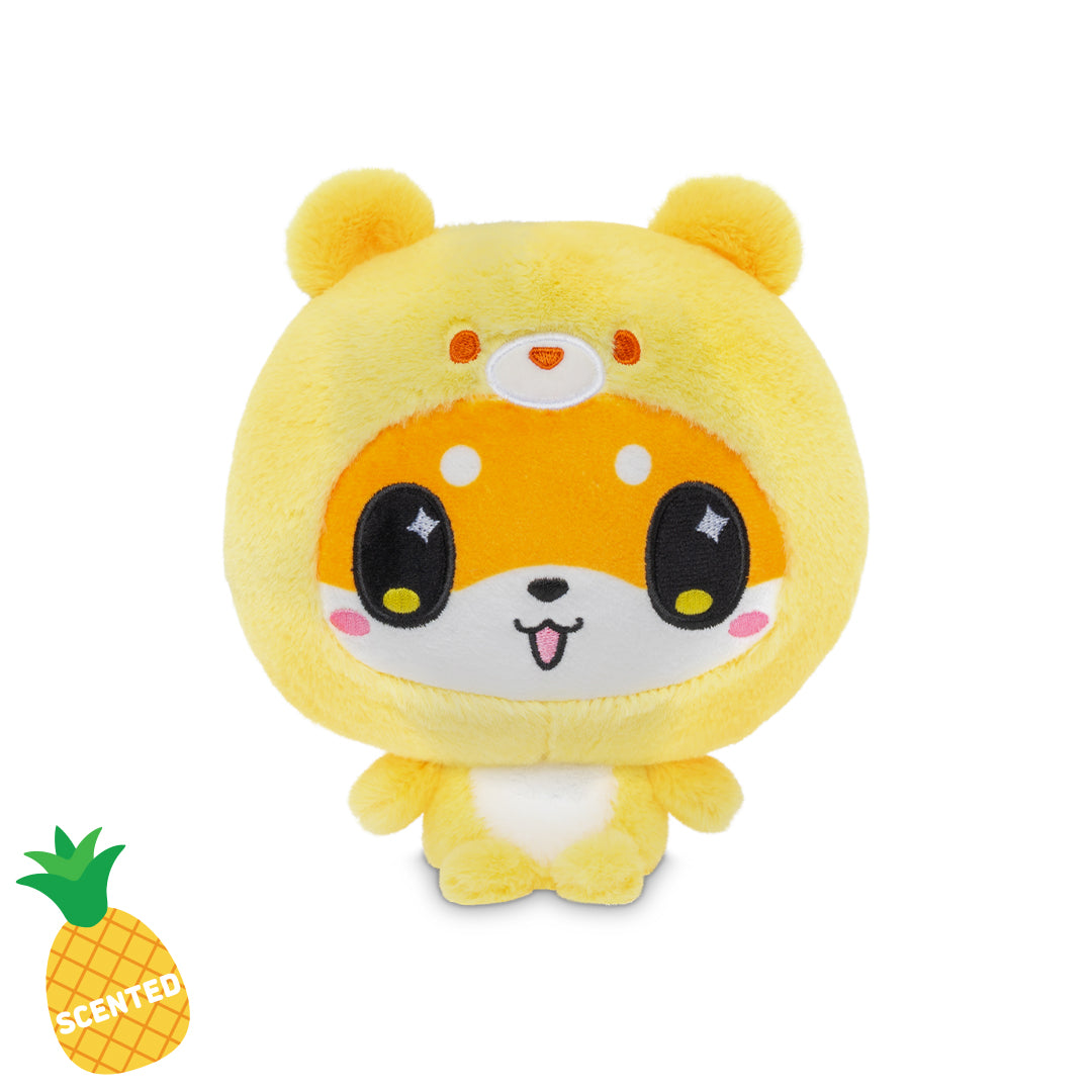Cloudheads: 5" Pineapple Cake-Scented Shiba (Mochi) with a pineapple-cake scented badge