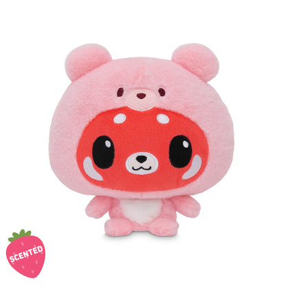 Cloudheads: 5" Strawberry Cake-Scented Red Panda (Cupcake) with strawberry cake-scented badge