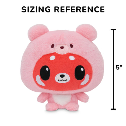 Cloudheads: 5" Strawberry Cake-Scented Red Panda (Cupcake) with a sizing reference of 5 inches