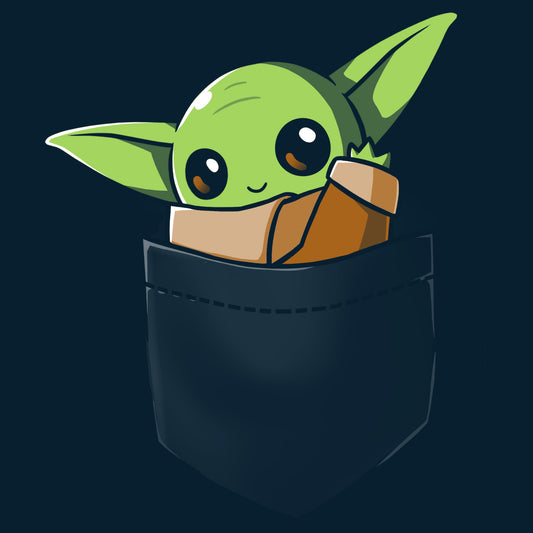 Licensed Star Wars Baby Yoda t-shirt featuring The Child in Your Pocket.