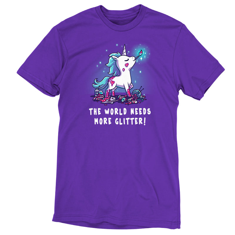 The TeeTurtle brand offers "The World Needs More Glitter" t-shirt.