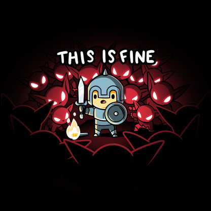 This is a TeeTurtle "This is Fine" t-shirt.
