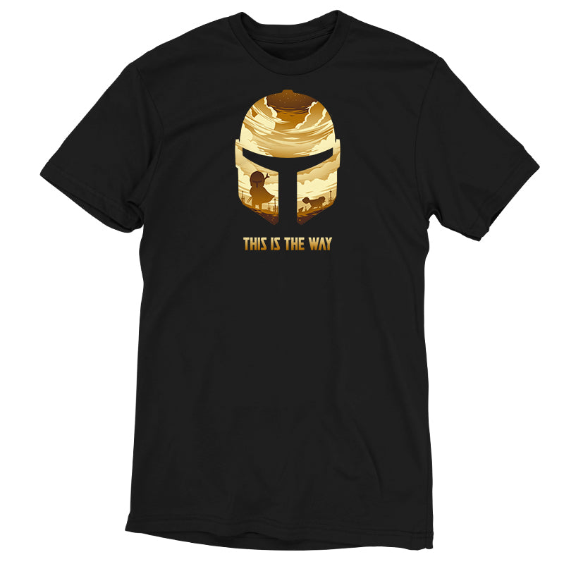 An official licensed Star Wars Mando shirt featuring the "This is the Way" helmet.
