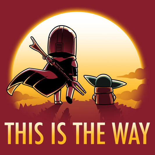 Officially Licensed Star Wars tee featuring the iconic Mando and Grogu with the product name 
