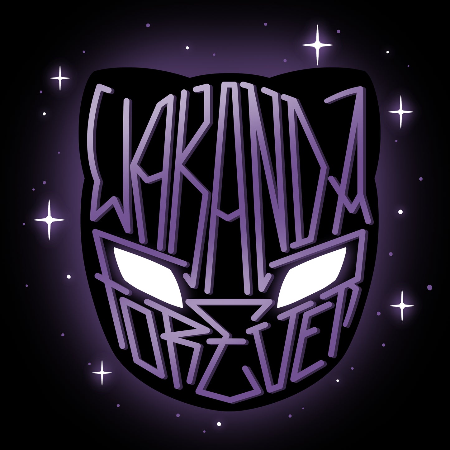 The logo for Wakanda Forever, inspired by Black Panther and the Marvel universe, by Marvel.
