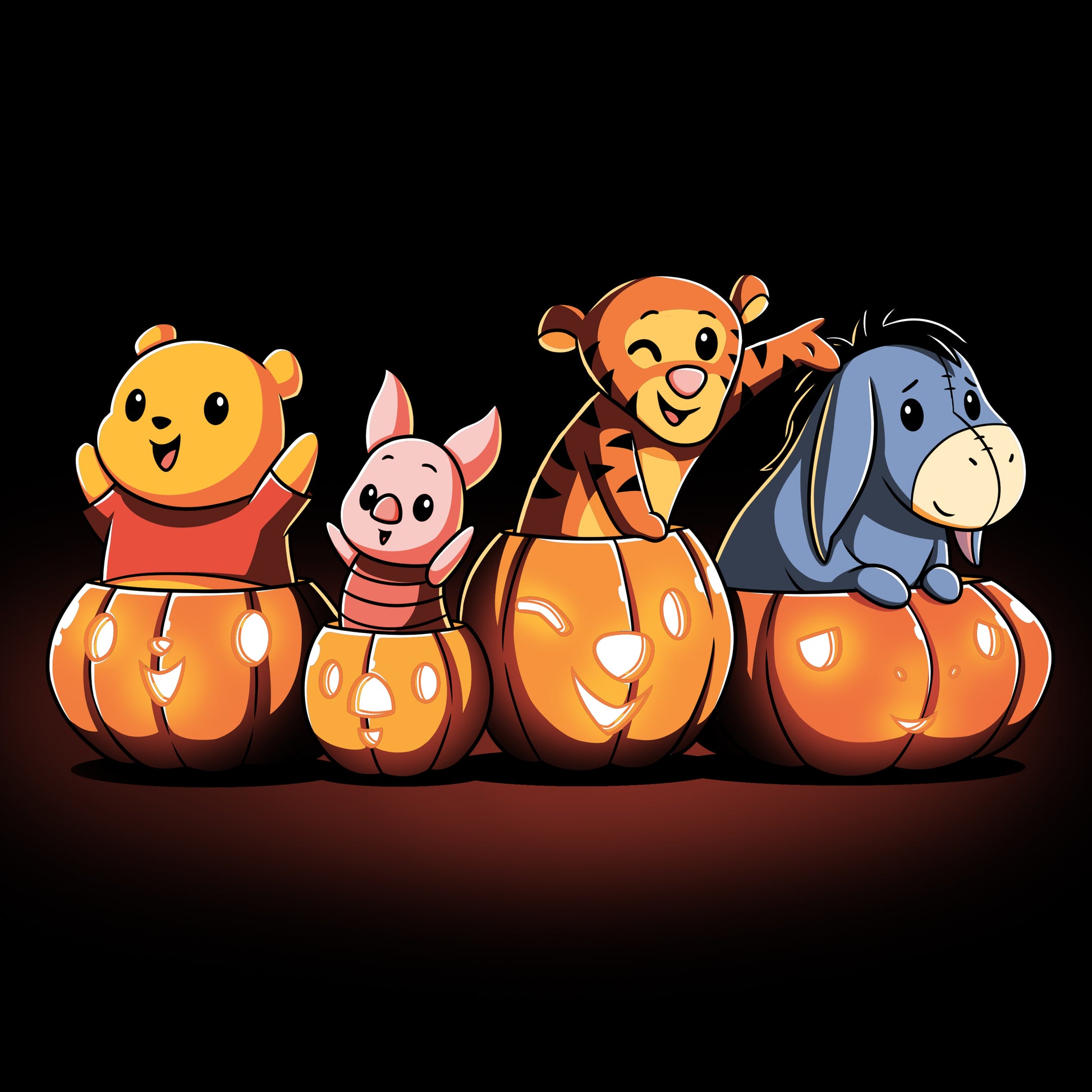 Disney officially licensed Winnie the Pooh's Pumpkin Friends Halloween HD wallpaper.