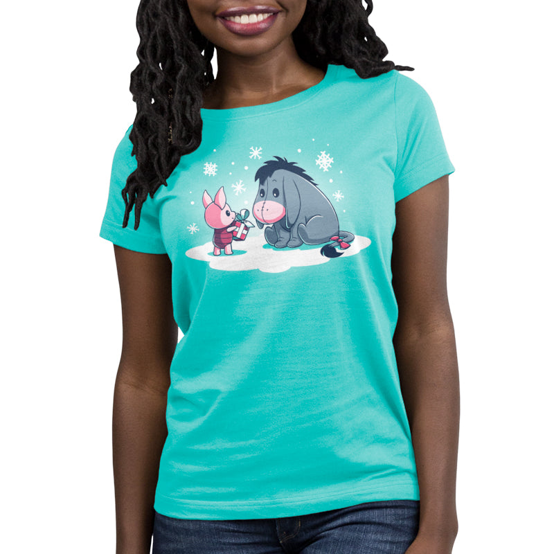 A Winnie the Pooh women's Piglet's Gift For Eeyore t-shirt, made from high-quality Ringspun Cotton.
