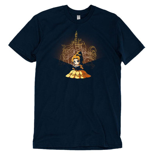 An officially licensed Disney Beauty and the Beast t-shirt featuring an image of a girl in a dress named 