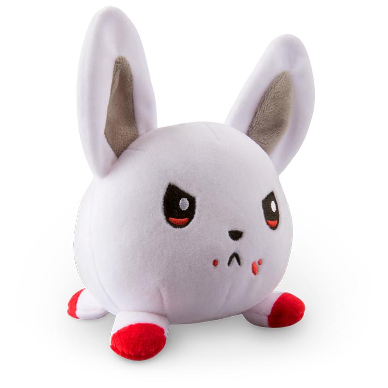 A soft and cuddly TeeTurtle Bunny Plushie with red eyes.
