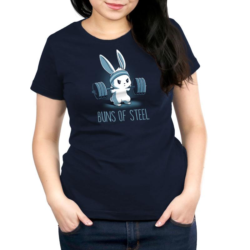 Buns of Steel navy blue t-shirt by TeeTurtle.
