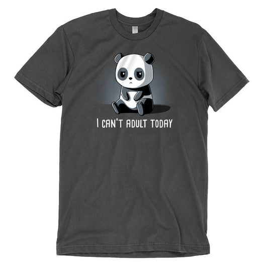 An adult panda bear Can't Adult Today t-shirt featuring a humorous statement for those who 