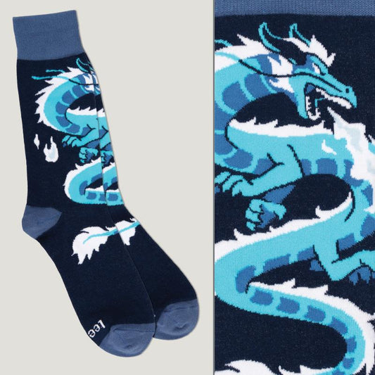 A pair of TeeTurtle Blue Dragon Socks that offer comfort and fit for all sizes.