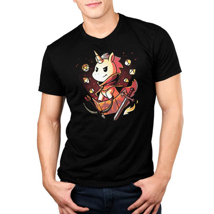 A black Dungeons and Unicorns t-shirt from TeeTurtle.