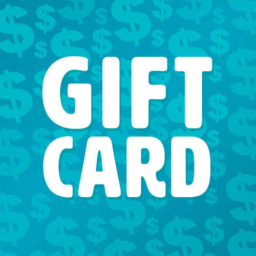 An TeeTurtle gift card with dollar signs on a blue background.