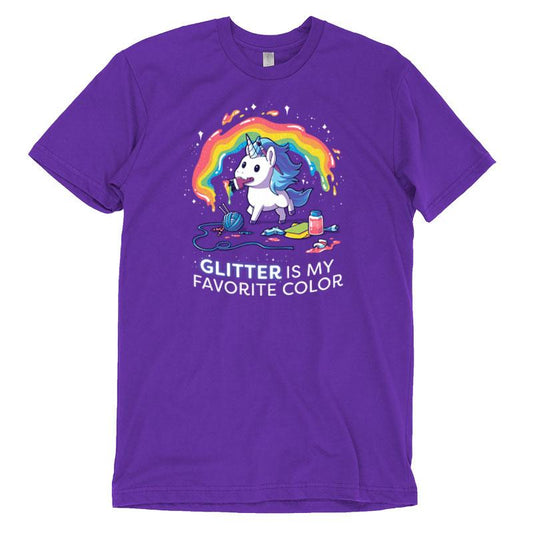 A TeeTurtle Glitter is My Favorite Color t-shirt featuring purple glitter.