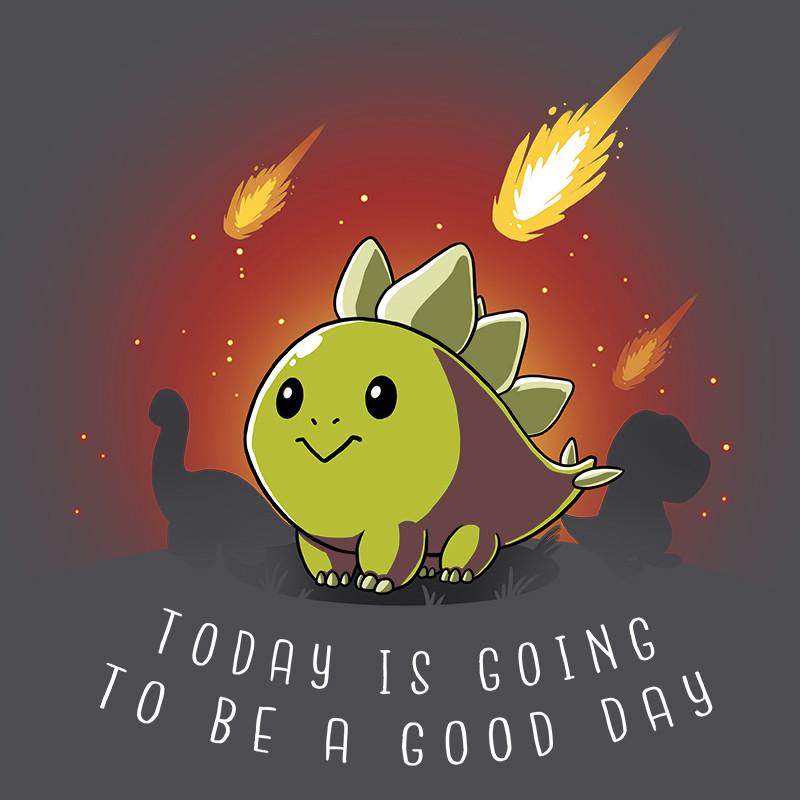 Today is going to be a "Good Day" wearing a charcoal gray T-shirt from TeeTurtle.