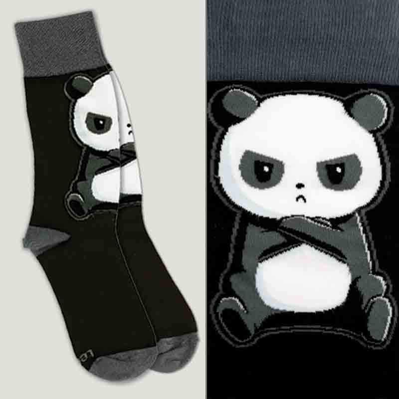 A Grumpy Panda Sock made from a cotton blend material by TeeTurtle.