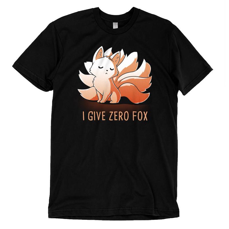 A black TeeTurtle T-shirt with the witty phrase "I Give Zero Fox".
