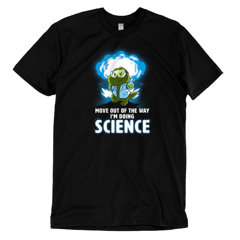 An "I'm Doing SCIENCE" TeeTurtle original black t-shirt asking "what is science?".