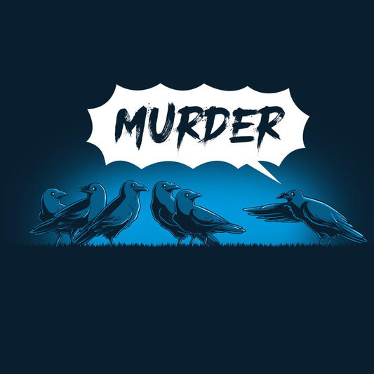 A Murder of Crows on a TeeTurtle navy blue shirt.