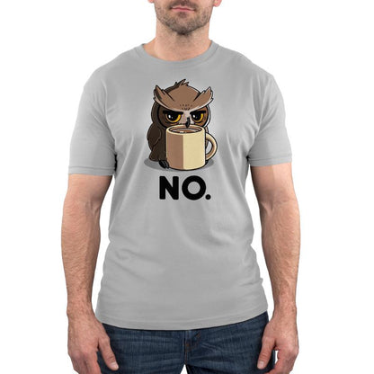 TeeTurtle Night Owl holding a cup of coffee on a t-shirt.