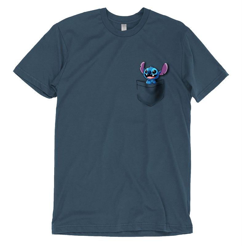 Disney Pocket Stitch licensed t-shirt with stitch pocket.