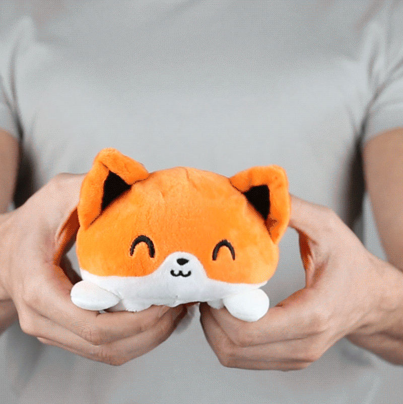 TeeTurtle Reversible Fox Plushie (Orange)1