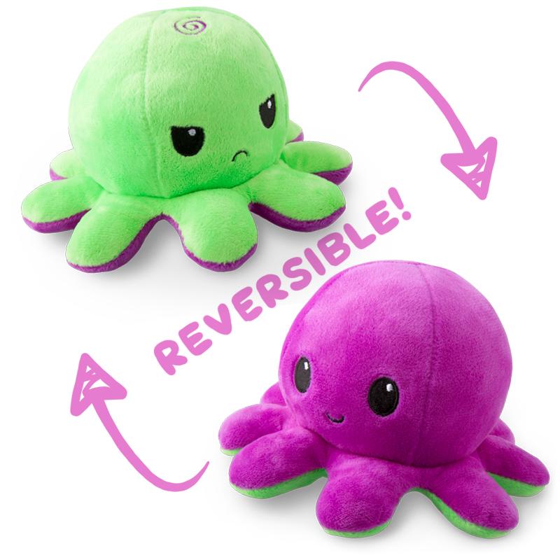 TeeTurtle Reversible Octopus Plushie (Green + Purple) - the perfect TeeTurtle mood plushies.