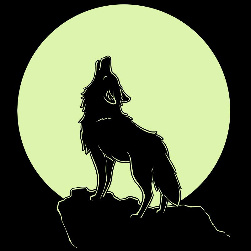 A Wolf Howling at the Moon on a TeeTurtle T-shirt.