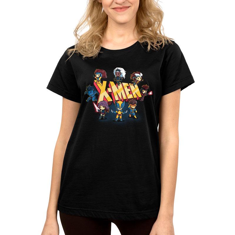 A licensed Marvel - Deadpool/X-Men X-Men Shirt for women with a cartoon character design.